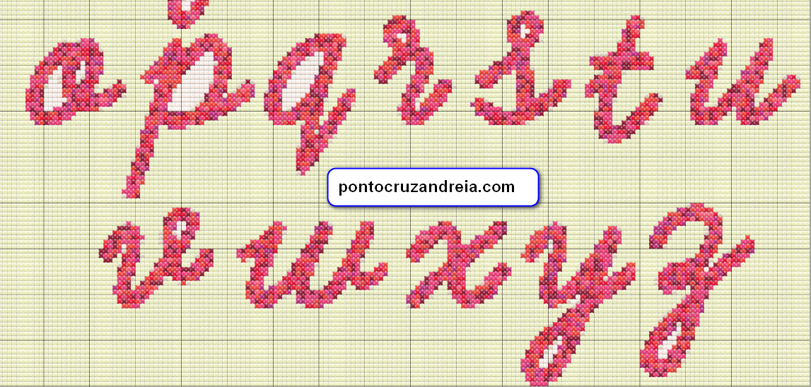 letras em ponto cruz